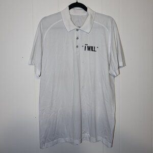 Lululemon Team “I Will.” Polo Shirt – White Athletic Polo (Men’s Size L)